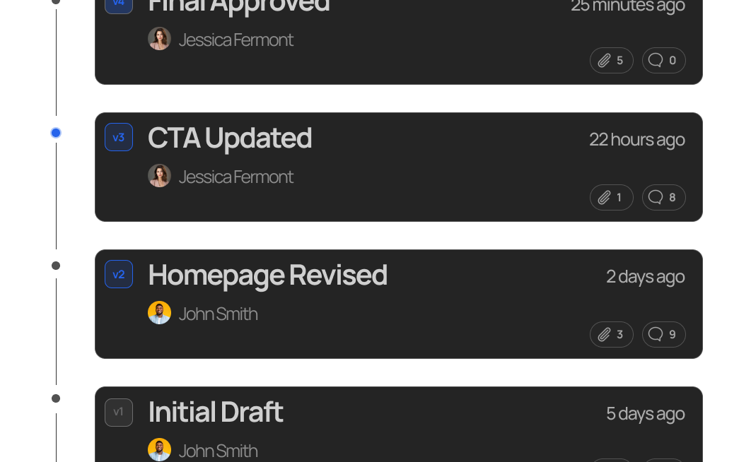Track every version, never lose context